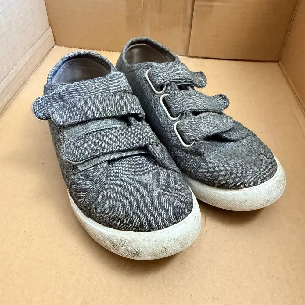 Fabkids Boys Tennis Shoes Sneakers 3 Strap Closure Gray Size 13
